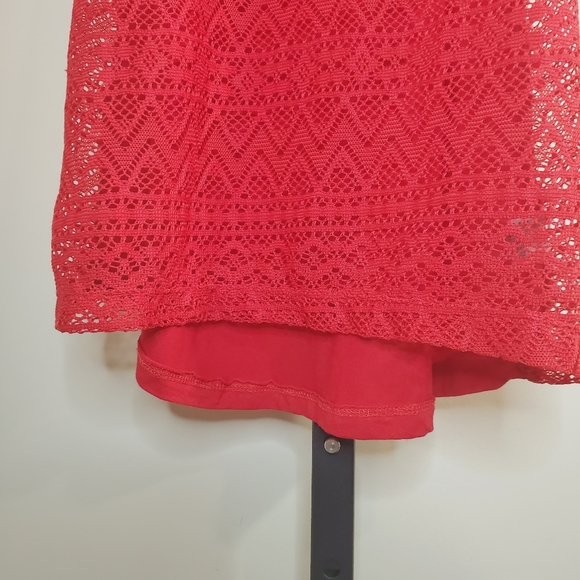 Red Tank Top Sleeveless Lace Front Tank Top Small - Picture 4 of 6